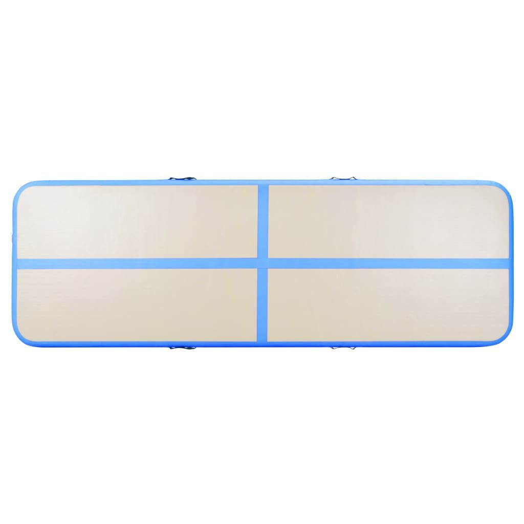 Inflatable Gymnastics Mat with Pump 118.1"x39.3"x3.9" PVC Blue