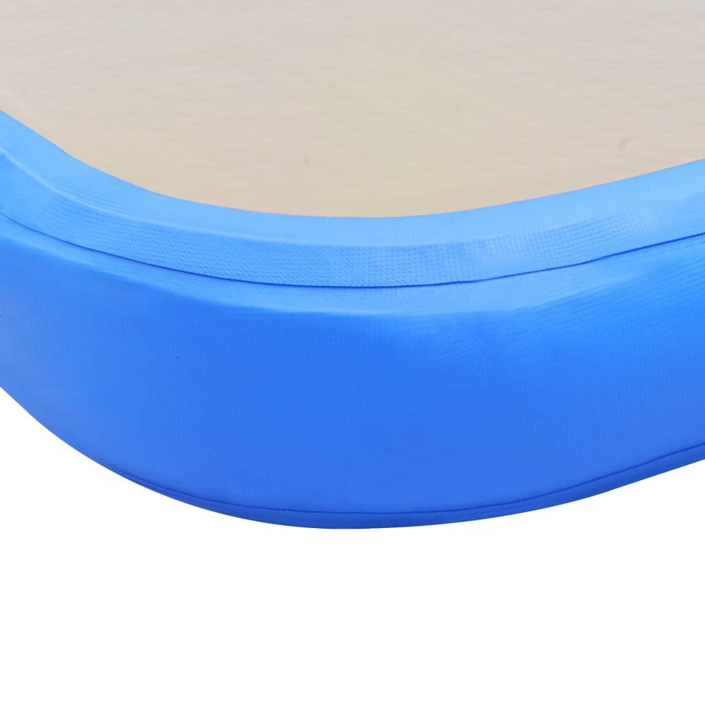 Inflatable Gymnastics Mat with Pump 157.4"x39.3"x3.9" PVC Blue
