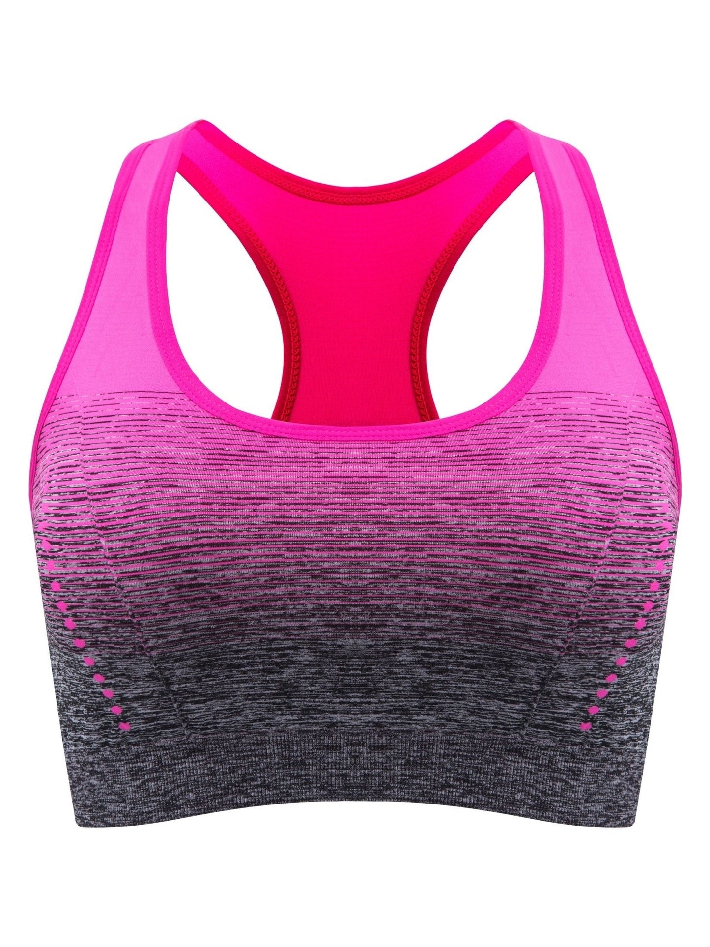 1pc/2pcs/3pcsMedium Support Two Tone Racer Back Sports Bra, Fitness Workout Running Yoga Bra