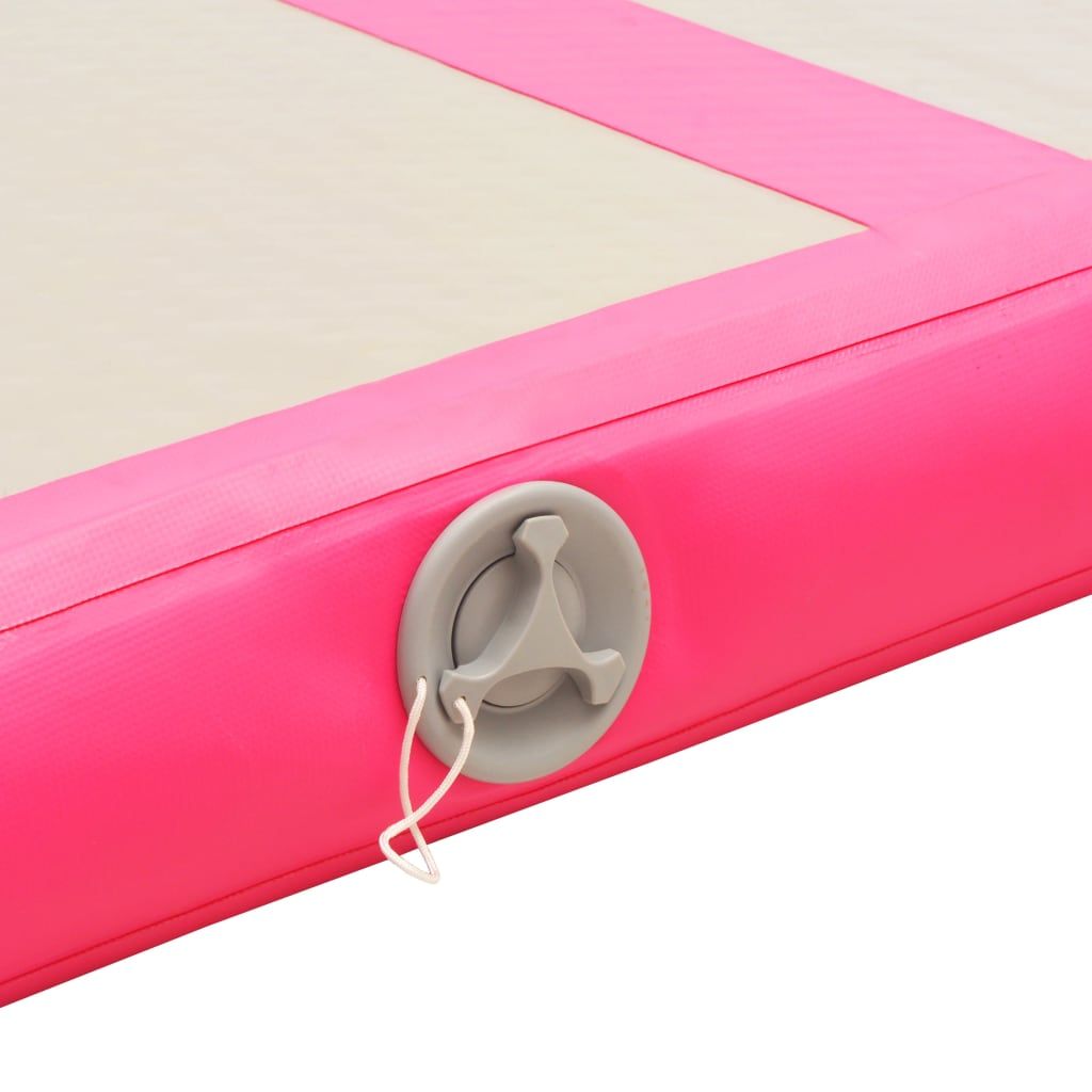 Inflatable Gymnastics Mat with Pump 275.6"x39.4"x3.9" PVC Pink
