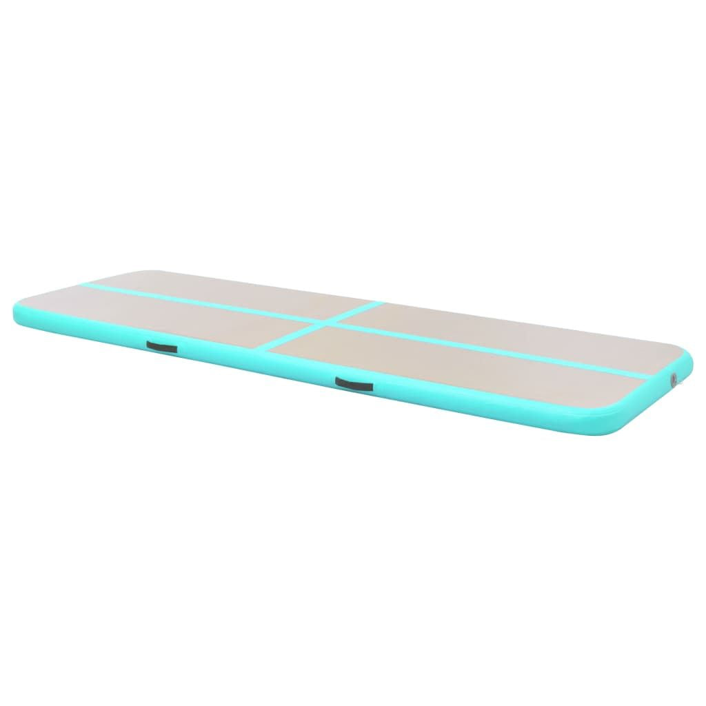 Inflatable Gymnastics Mat with Pump 157.4"x39.3"x3.9" PVC Green