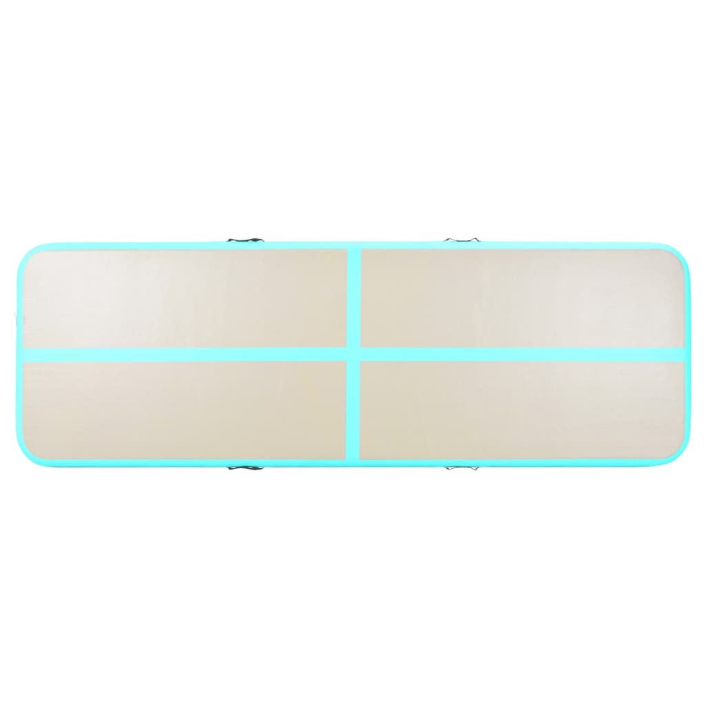 Inflatable Gymnastics Mat with Pump 157.4"x39.3"x3.9" PVC Green