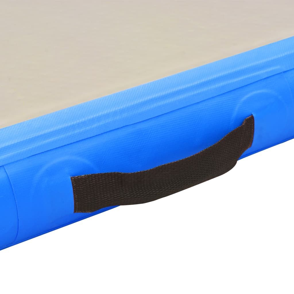 Inflatable Gymnastics Mat with Pump 157.4"x39.3"x3.9" PVC Blue