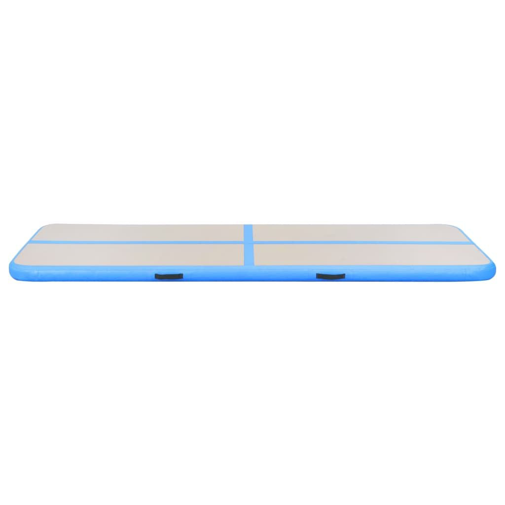 Inflatable Gymnastics Mat with Pump 157.4"x39.3"x3.9" PVC Blue