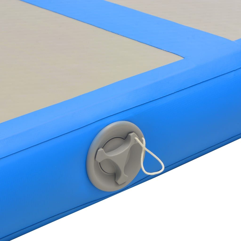 Inflatable Gymnastics Mat with Pump 157.4"x39.3"x3.9" PVC Blue