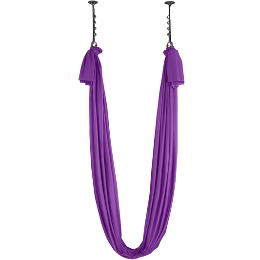 VEVOR Aerial Silk & Yoga Swing, 8.7 Yards, Aerial Yoga Hammock Kit with 100gsm Nylon Fabric, Full Rigging Hardware & Easy Set-up Guide, Antigravity Flying for All Levels Fitness Bodybuilding, Purple