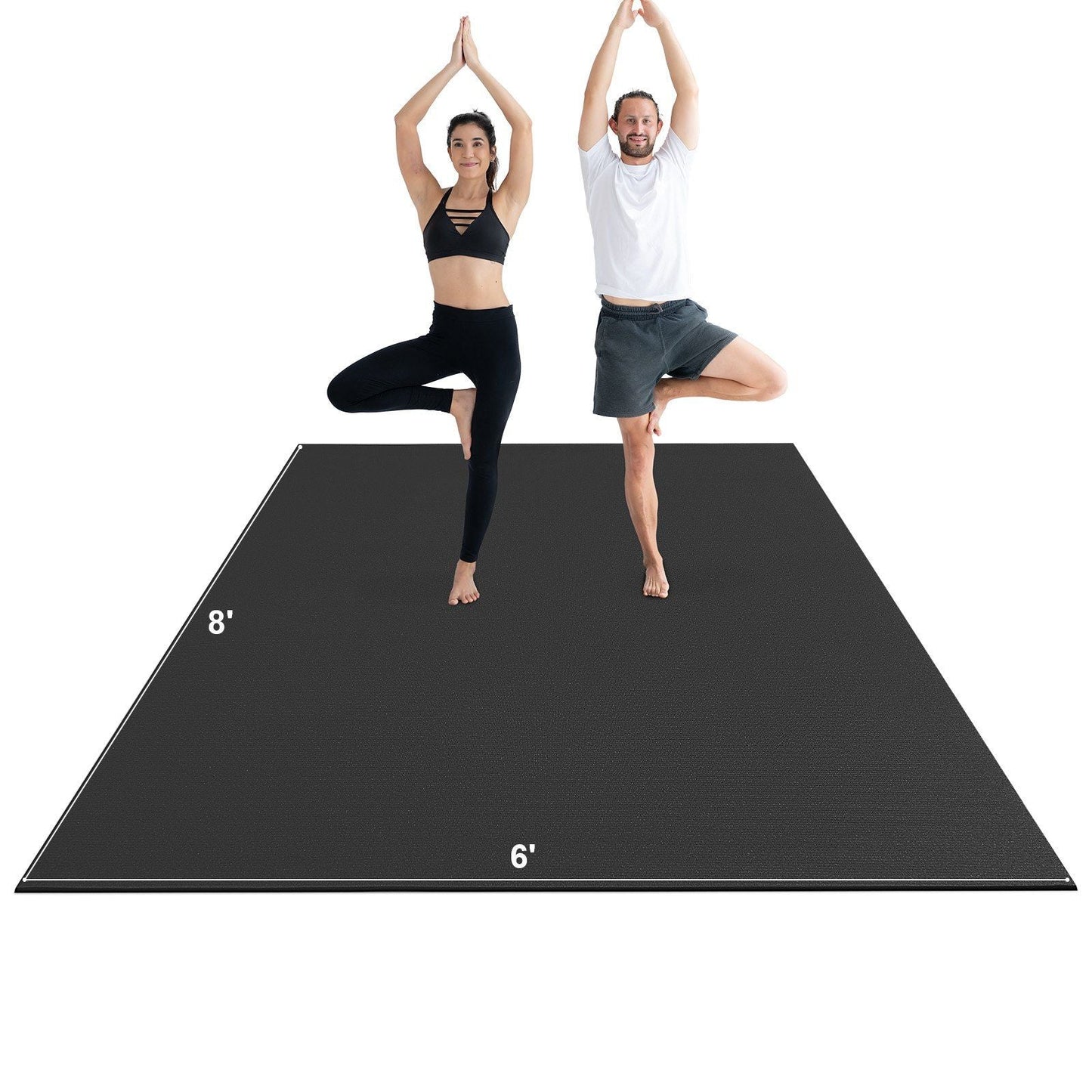Exercise Mat, Non Slip High Density Premium Yoga Mat, Exercise Yoga Mat for Men & Women, Fitness & Exercise Mat with Bag & Carry Strap, for All Types of Home Yoga, Pilate & Floor Workout (8x6ft)